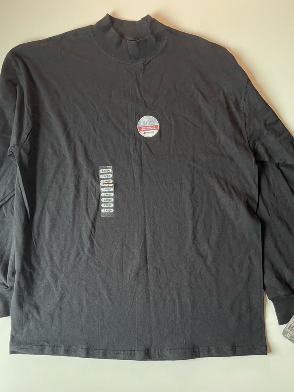 Russell Athletic Black Long-Sleeve Mock Neck Shirt